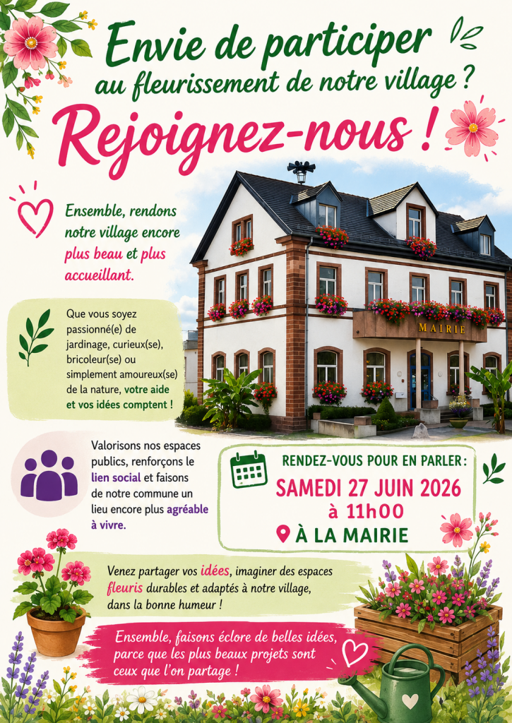 Schirrhein - 🌸 Envie de participer au fleurissement de notre village ?